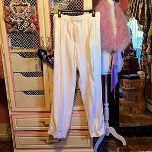 Alexander McQueen trousers with tuxedo stripe.